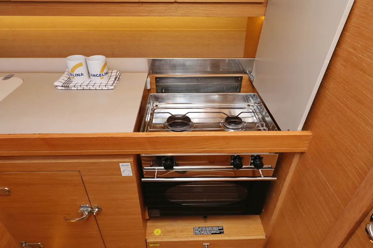 Galley of Phonix II, a Dufour 412 GL sailboat at Grad Biograd na Moru, Croatia