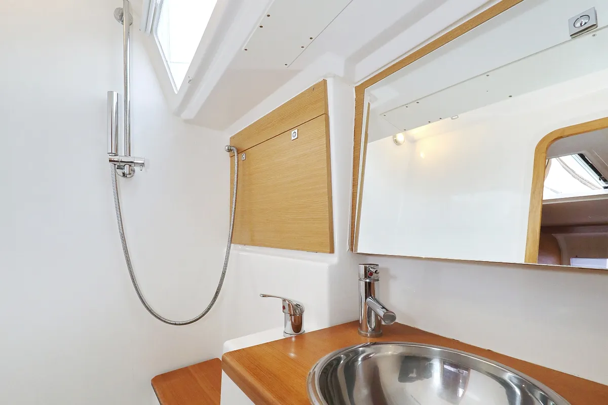 Head on Phonix II, a Dufour 412 GL sailboat at Grad Biograd na Moru, Croatia