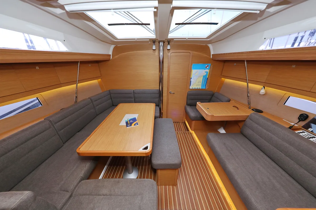 Salon of Phonix II, a Dufour 412 GL sailboat at Grad Biograd na Moru, Croatia