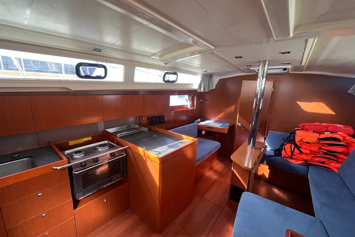 Galley of BUGA, a Beneteau Oceanis 41.1 sailboat at Sukošan, Croatia