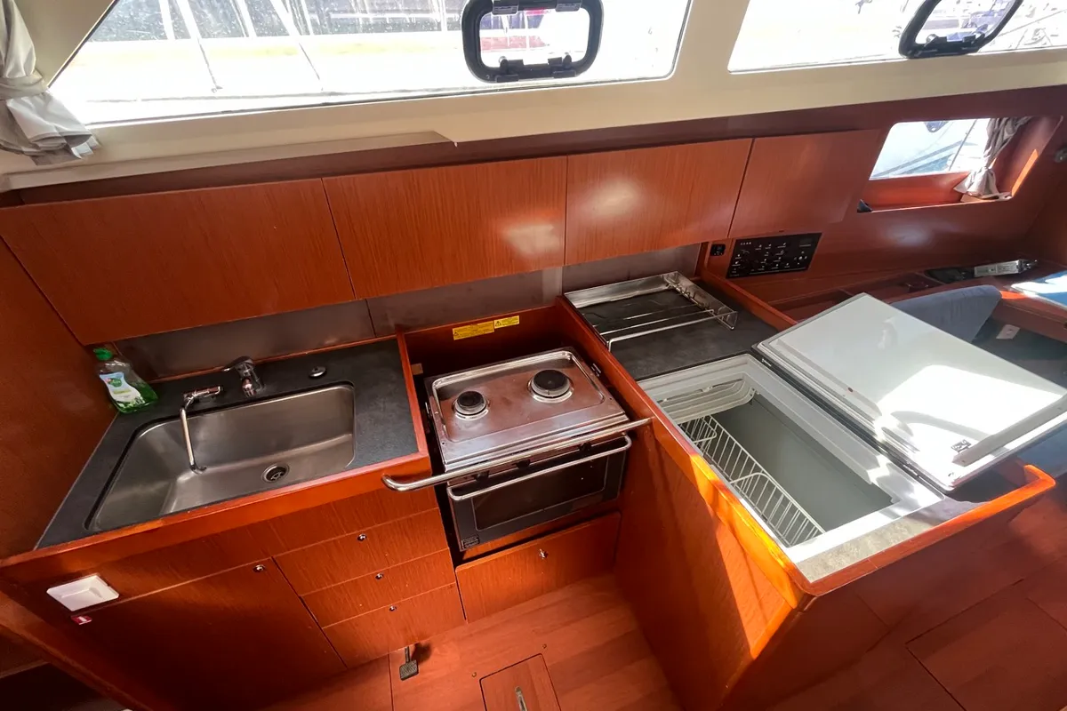 Galley of BUGA, a Beneteau Oceanis 41.1 sailboat at Sukošan, Croatia