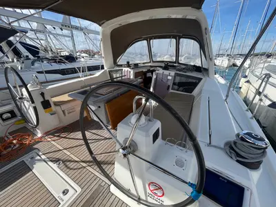 Cockpit of BUGA, a Beneteau Oceanis 41.1 sailboat at Sukošan, Croatia