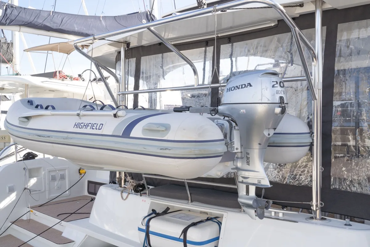 Archè III, a Lagoon 42 catamaran at Olbia, Italy