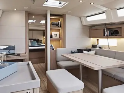 Salon of Oceanis 461/3/3 Premium, a Beneteau Oceanis 461 sailboat at Grand Anse, Grenada