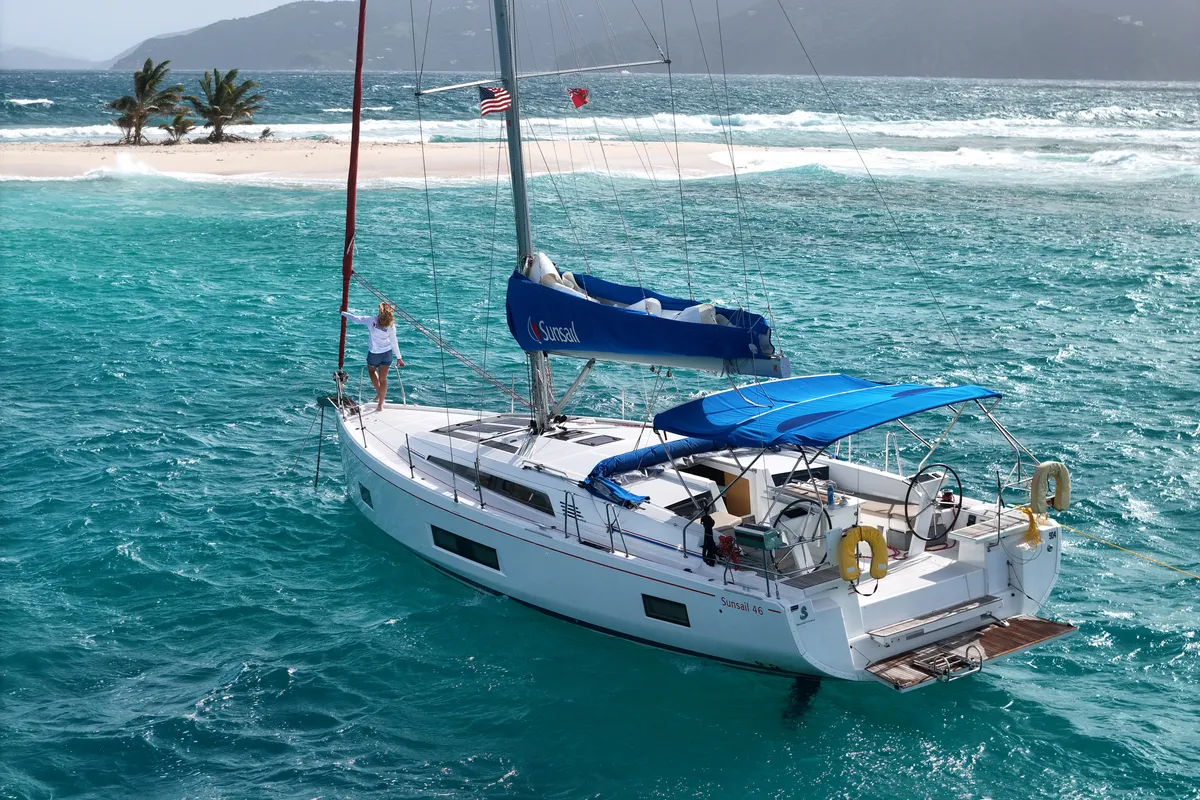 Exterior view of Oceanis 461/3/3 Premium, a Beneteau Oceanis 461 sailboat at Grand Anse, Grenada
