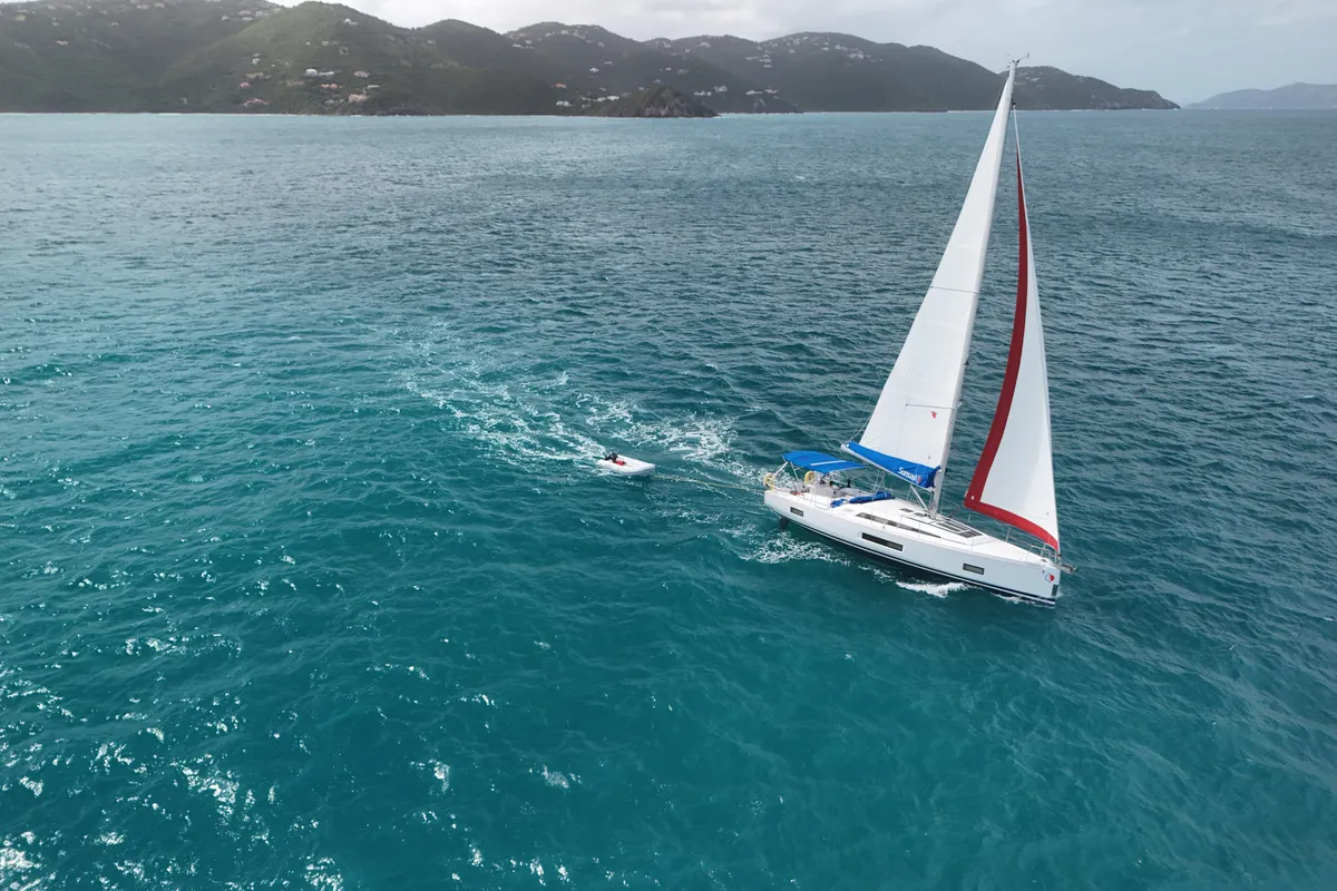 Exterior view of Oceanis 461/3/3 Premium, a Beneteau Oceanis 461 sailboat at Grand Anse, Grenada
