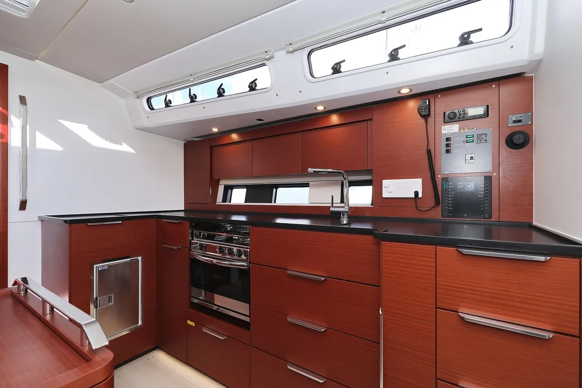 Galley of Jameson, a Hanse 460 sailboat at Grad Biograd na Moru, Croatia