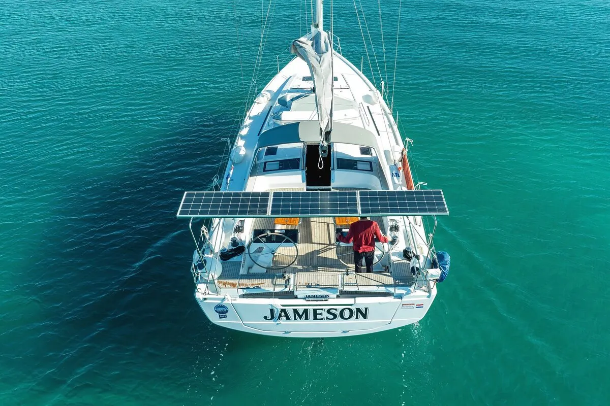 Exterior view of Jameson, a Hanse 460 sailboat at Grad Biograd na Moru, Croatia