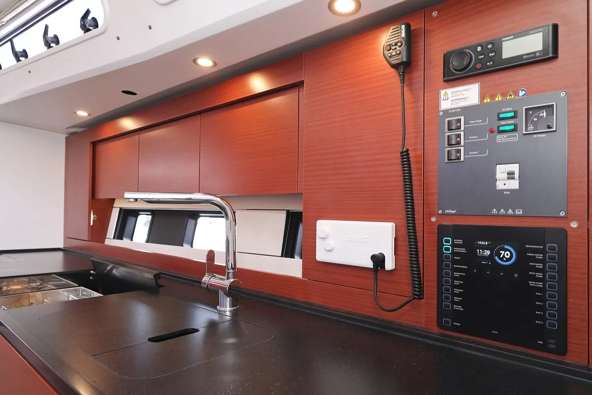 Galley of Jameson, a Hanse 460 sailboat at Grad Biograd na Moru, Croatia