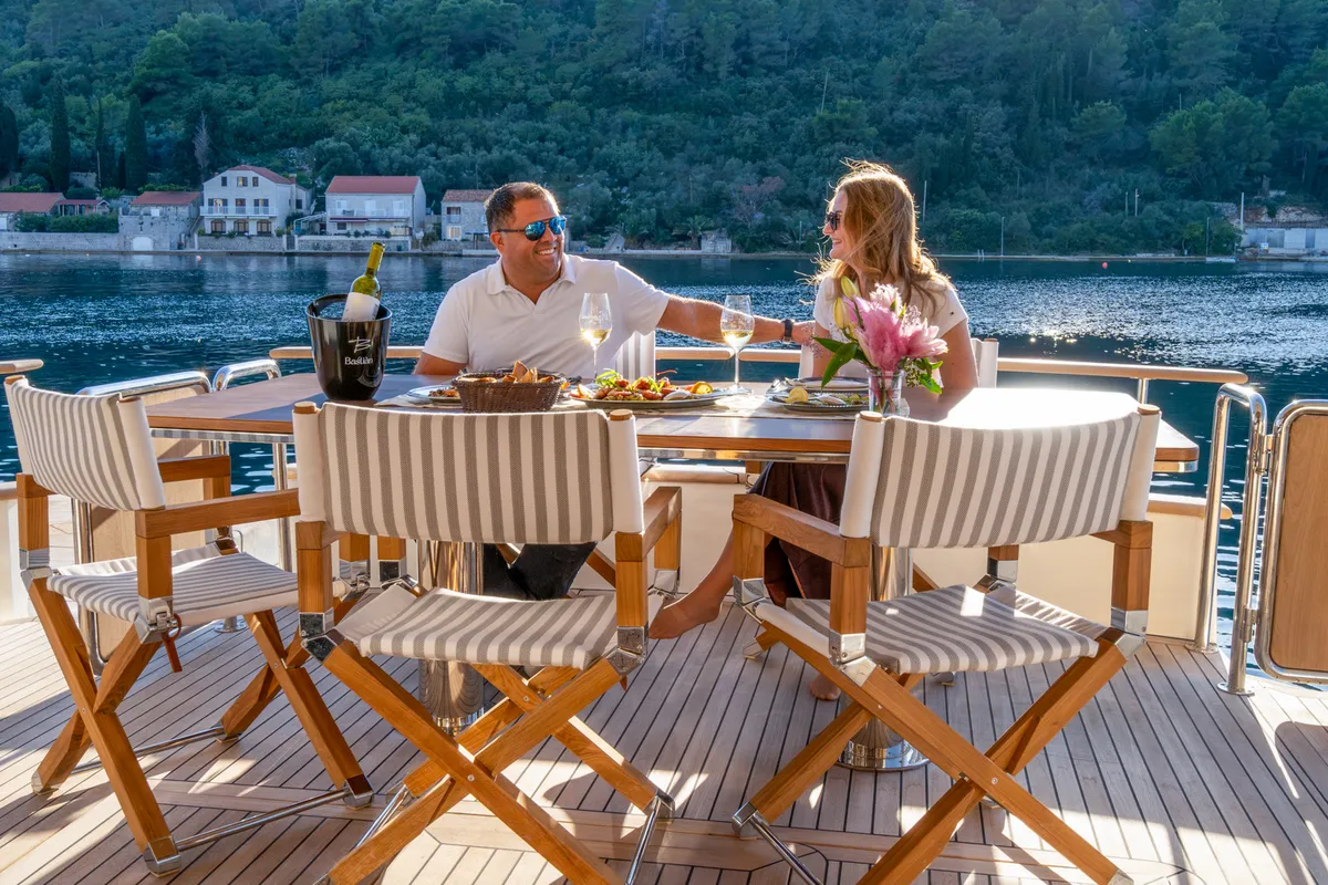 Deck of Cloud 9, a Gulet Motoryacht motor yacht at Dubrovnik, Croatia