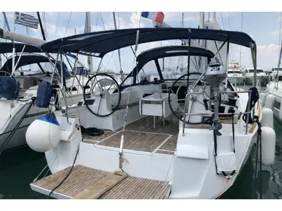 Evia, a Jeanneau Sun Odyssey 479 sailboat at Athens, Greece