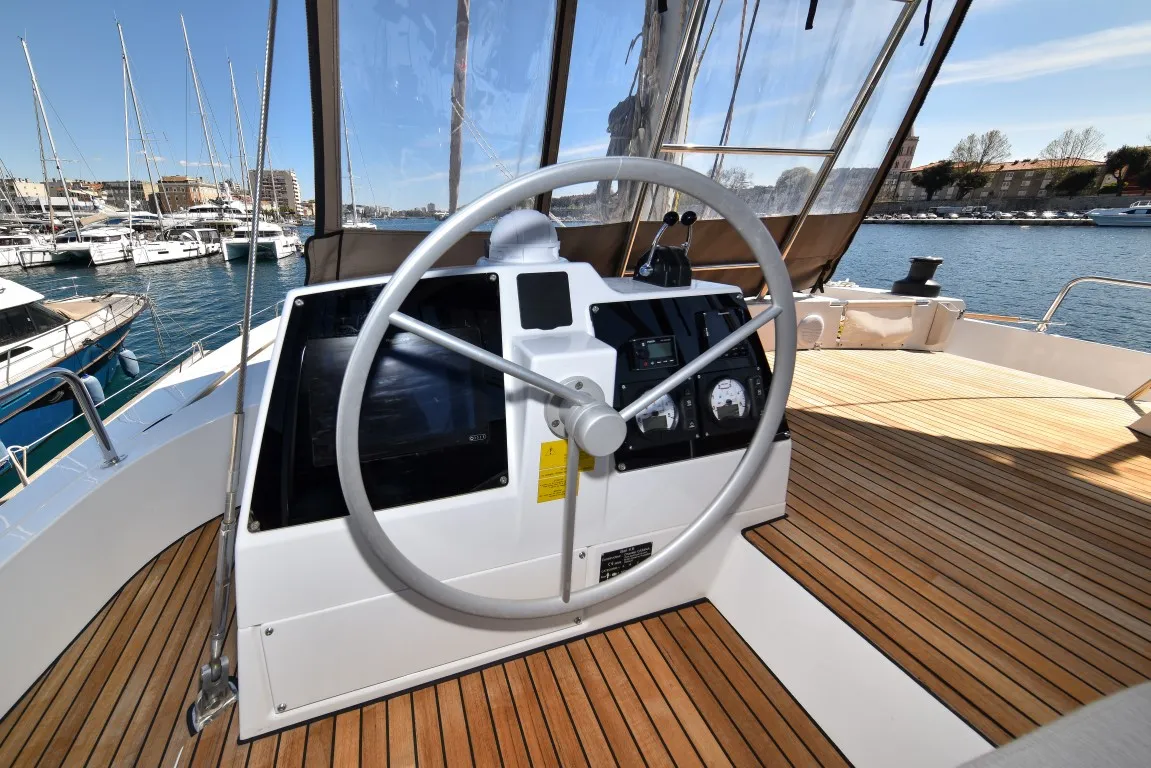 Cockpit of Destiny (Ex: Jako 1), a Bali 4.6 catamaran at Zadar, Croatia