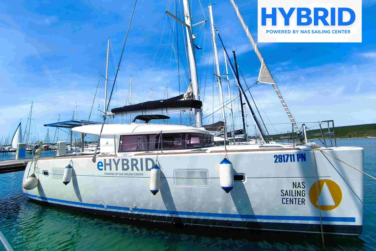 Exterior view of Independent I, a Lagoon 400 S2 catamaran at Punat, Croatia
