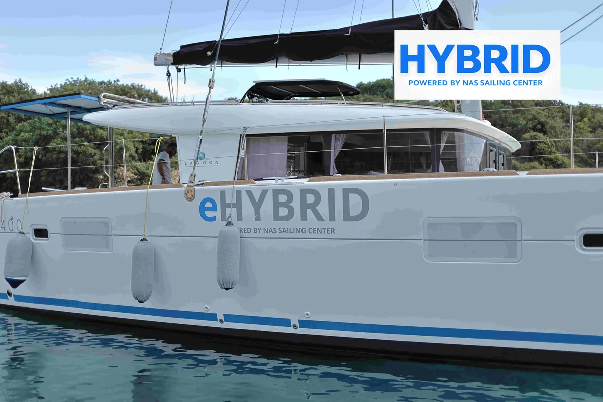 Exterior view of Independent I, a Lagoon 400 S2 catamaran at Punat, Croatia