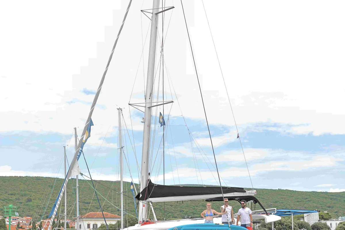 Exterior view of Independent I, a Lagoon 400 S2 catamaran at Punat, Croatia