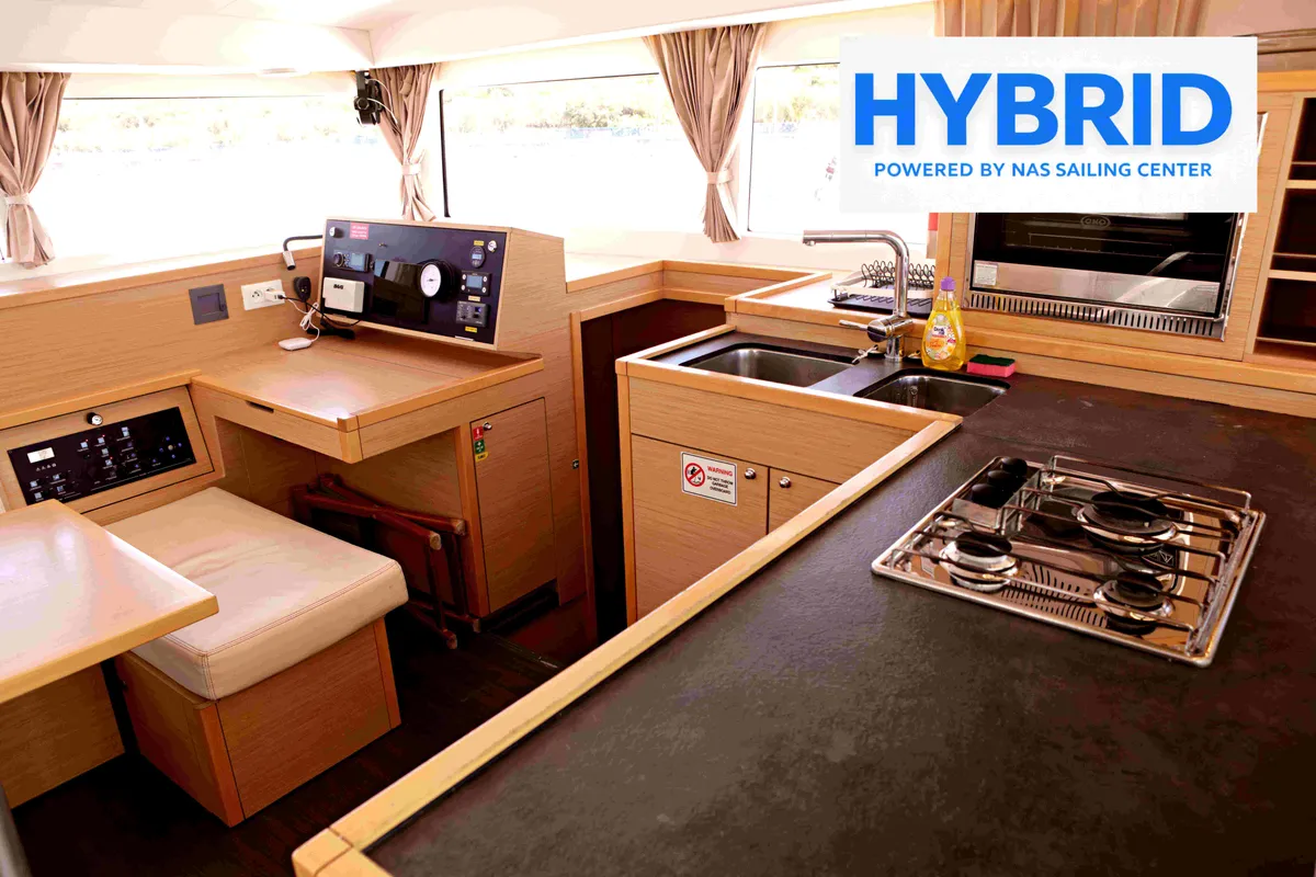 Galley of Independent I, a Lagoon 400 S2 catamaran at Punat, Croatia