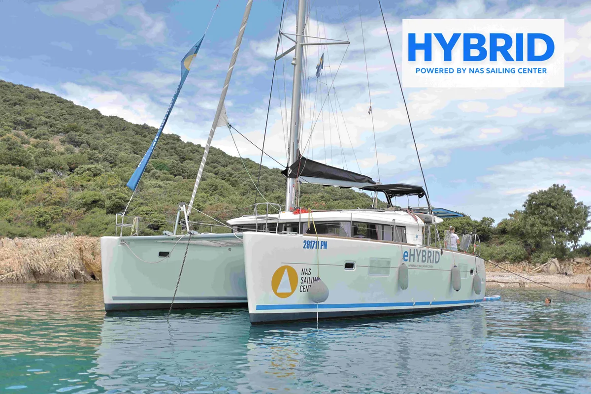 Exterior view of Independent I, a Lagoon 400 S2 catamaran at Punat, Croatia