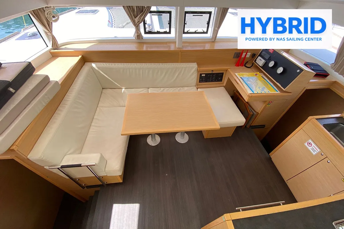 Salon of Independent I, a Lagoon 400 S2 catamaran at Punat, Croatia