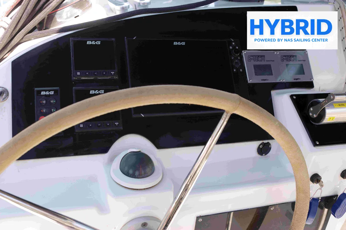 Cockpit of Independent I, a Lagoon 400 S2 catamaran at Punat, Croatia