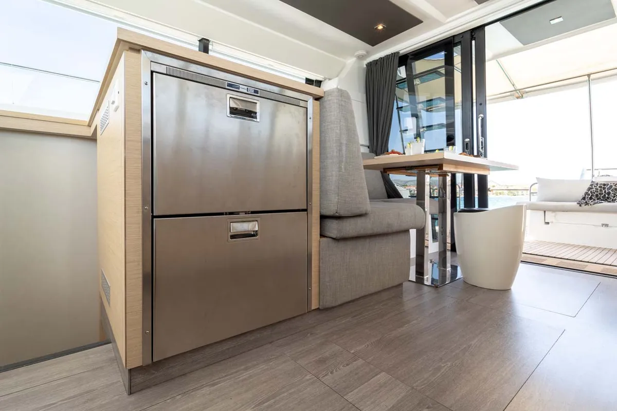 Galley of Kalea, a Fountaine Pajot MY 37 catamaran at Grad Šibenik, Croatia