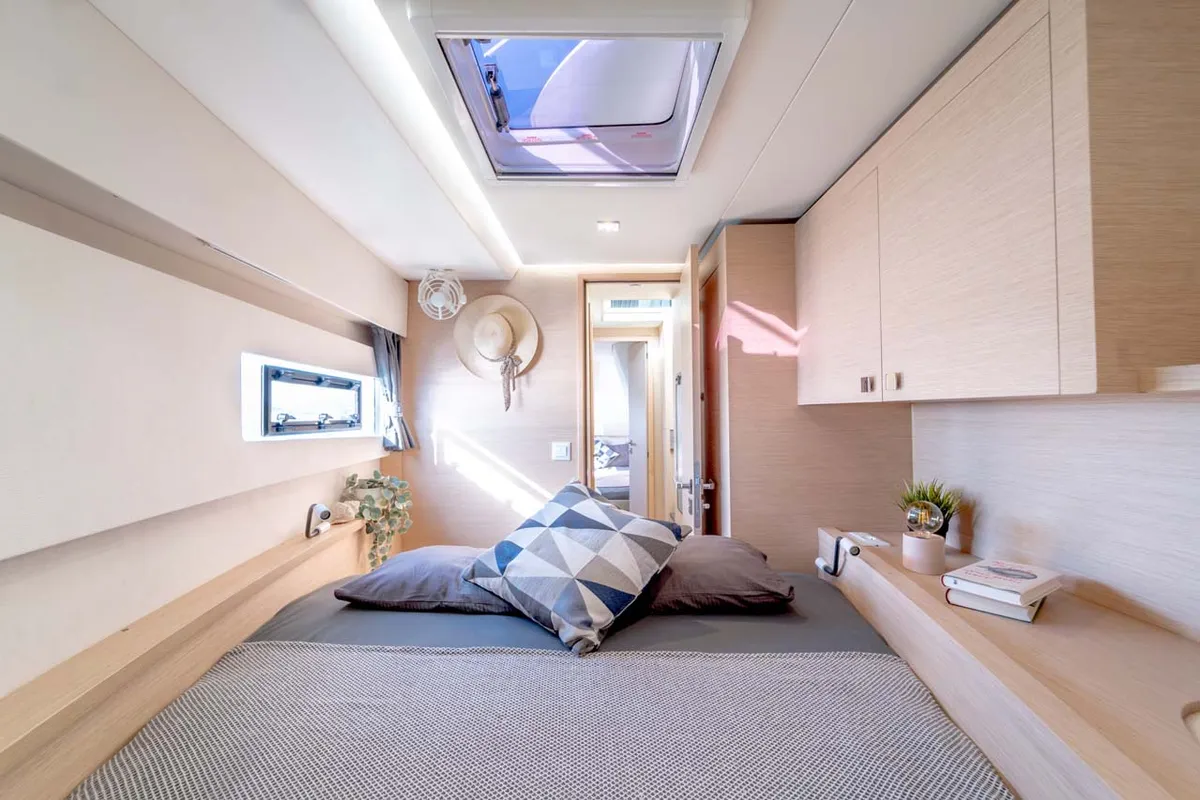 Cabin on Kalea, a Fountaine Pajot MY 37 catamaran at Grad Šibenik, Croatia