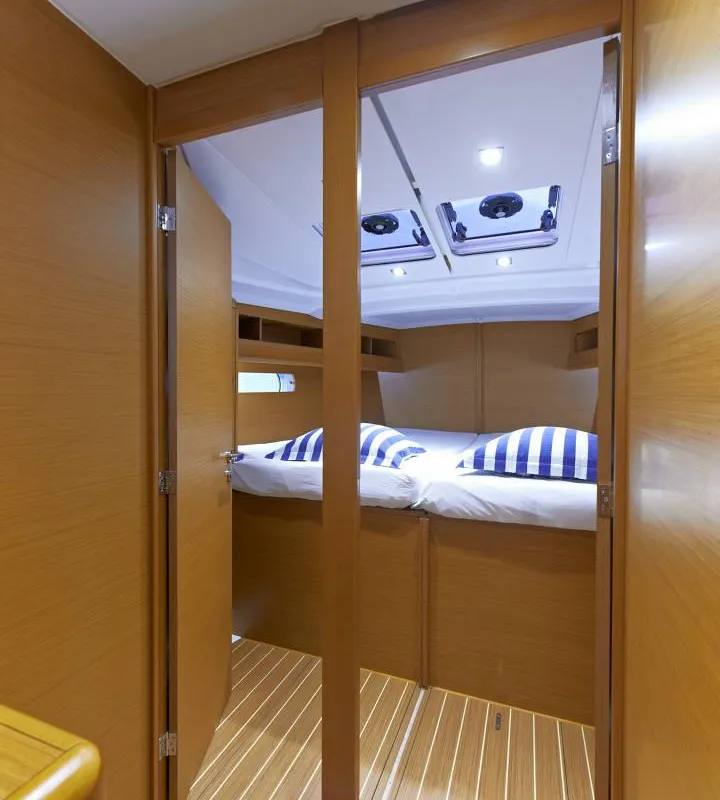 Cabin on Joy, a Jeanneau Sun Odyssey 479 sailboat at Municipal Unit of Elefsina, Greece