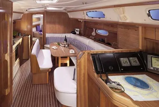 Salon of Giulia, a Bavaria 39 Cruiser sailboat at Municipal Unit of Lefkada, Greece