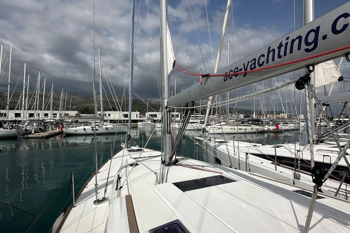Freyja, a Jeanneau Sun Odyssey 519 sailboat at Seget Donji, Croatia