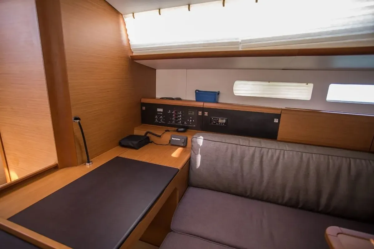 Salon of Freyja, a Jeanneau Sun Odyssey 519 sailboat at Seget Donji, Croatia