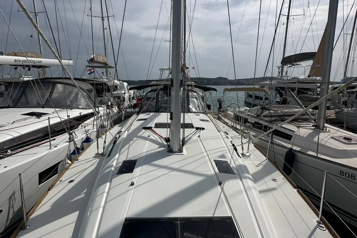 Freyja, a Jeanneau Sun Odyssey 519 sailboat at Seget Donji, Croatia