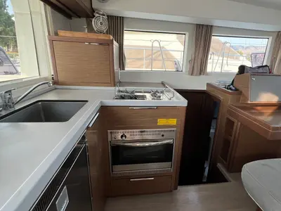 Galley of Andromeda, a Lagoon 40 catamaran at Athens, Greece