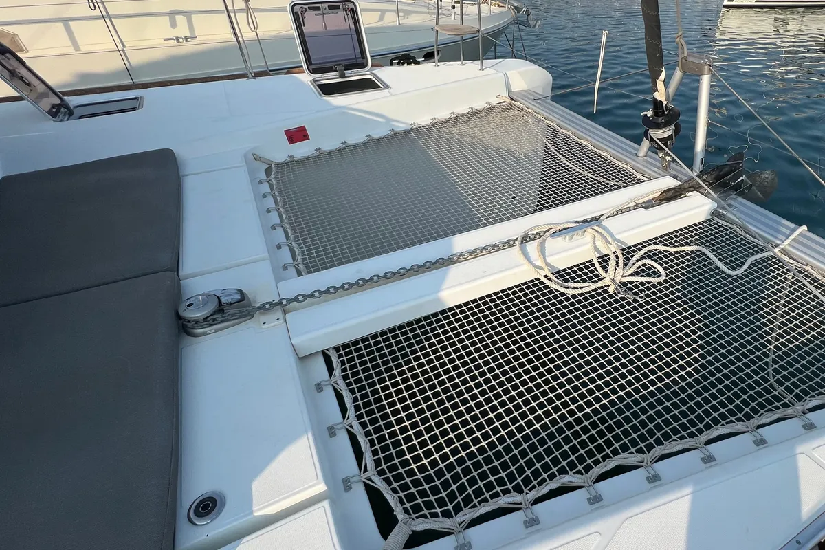 Deck of Andromeda, a Lagoon 40 catamaran at Athens, Greece