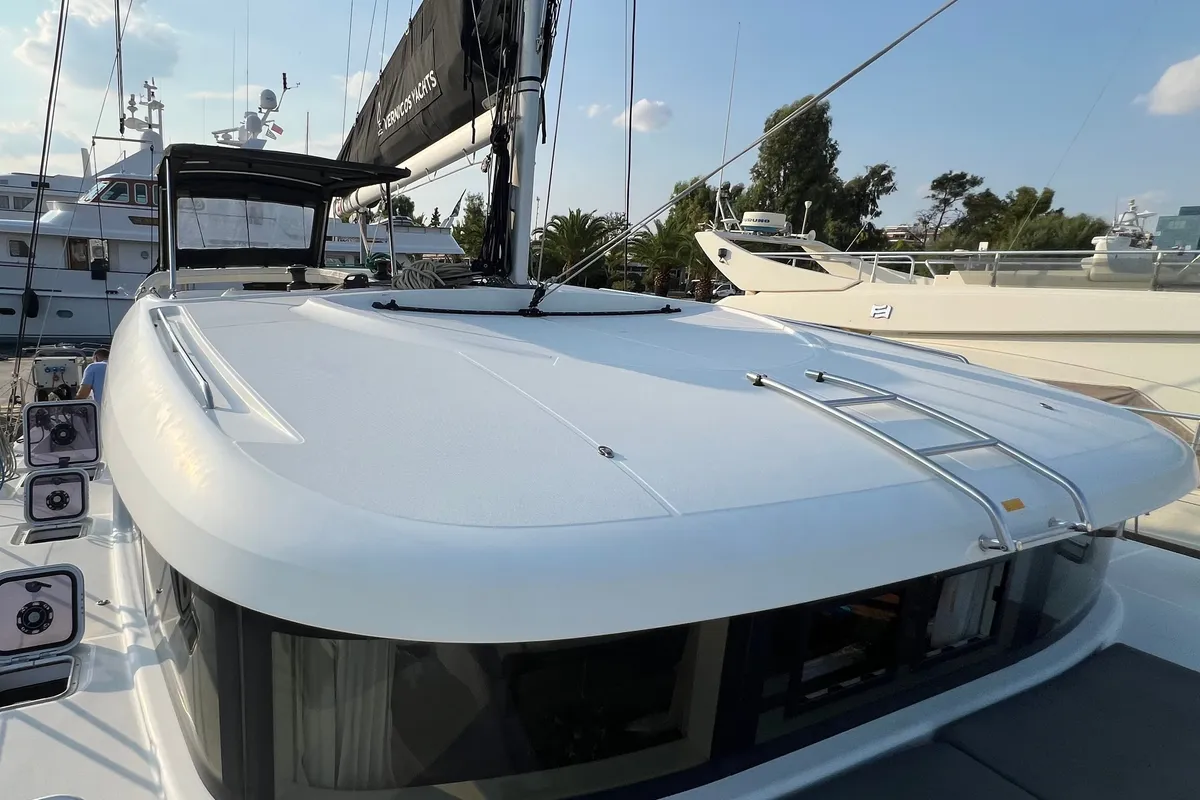 Deck of Andromeda, a Lagoon 40 catamaran at Athens, Greece