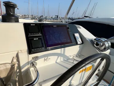 Cockpit of Andromeda, a Lagoon 40 catamaran at Athens, Greece