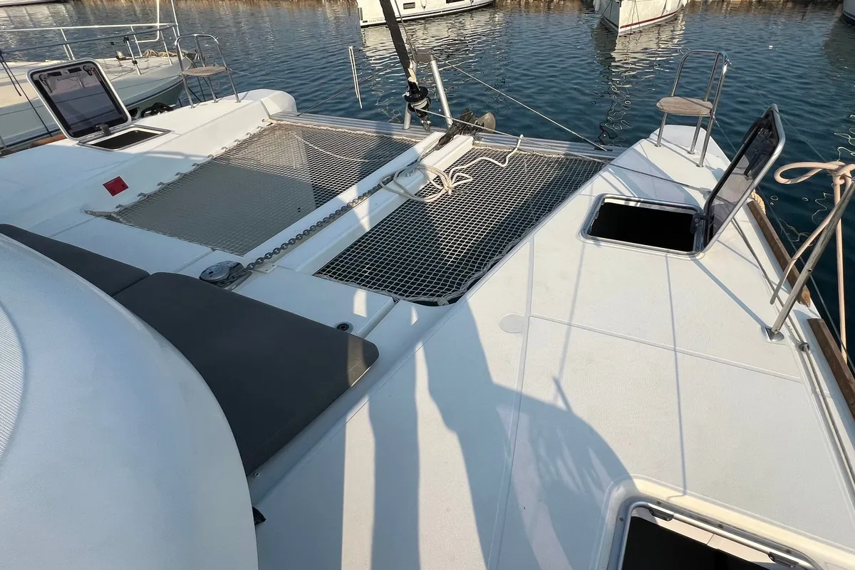 Deck of Andromeda, a Lagoon 40 catamaran at Athens, Greece