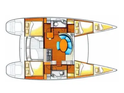 Maestro, a Lagoon 380 catamaran at Municipal Unit of Lefkada, Greece