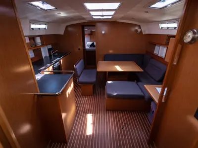 Salon of Cloe, a Bavaria 45 sailboat at La Spezia, Italy