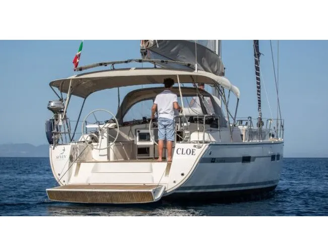 Exterior view of Cloe, a Bavaria 45 sailboat at La Spezia, Italy
