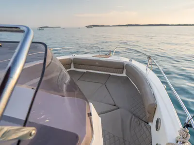 Deck of Atlantic Marine, a Atlantic 750 Open motorboat at Valbandon, Croatia