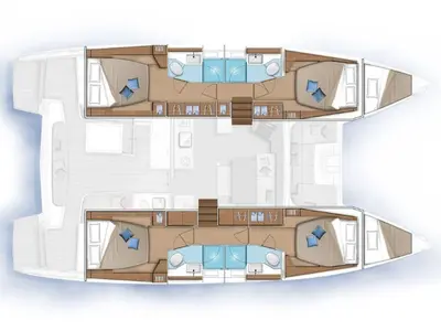 Floor plan of Lagoon 46, a catamaran at Athens, Greece