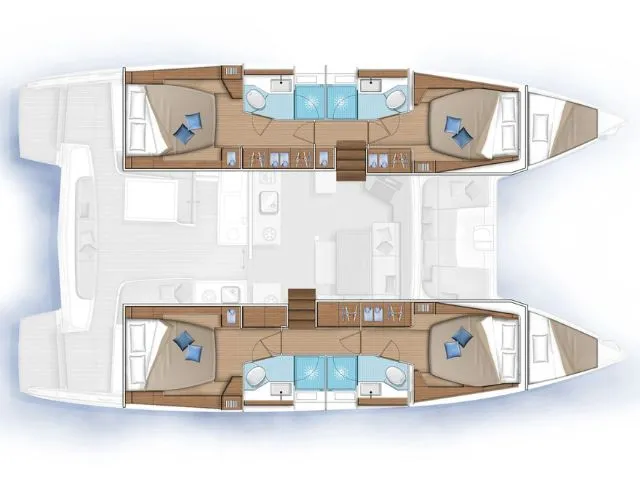 Floor plan of Lagoon 46, a catamaran at Athens, Greece