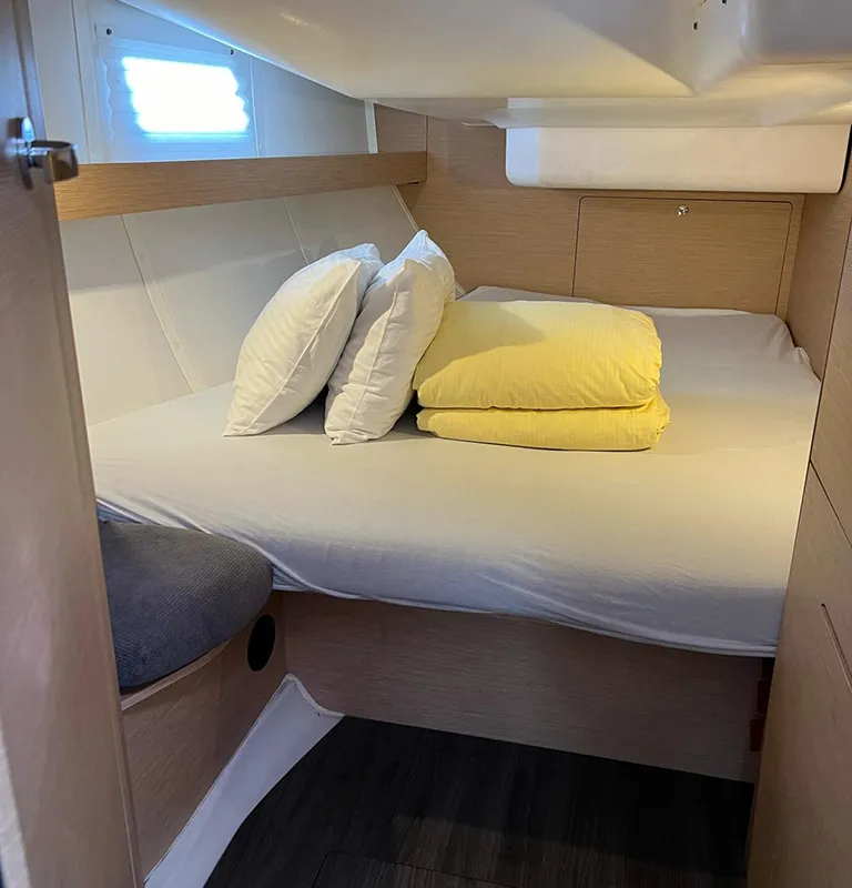 Cabin on Heidi, a Elan Impression 45 sailboat at Punat, Croatia