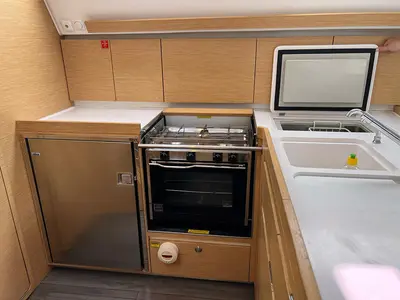Galley of Heidi, a Elan Impression 45 sailboat at Punat, Croatia
