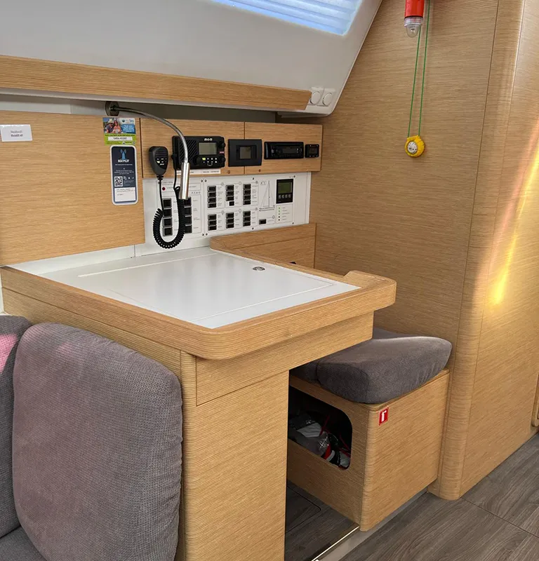 Salon of Heidi, a Elan Impression 45 sailboat at Punat, Croatia