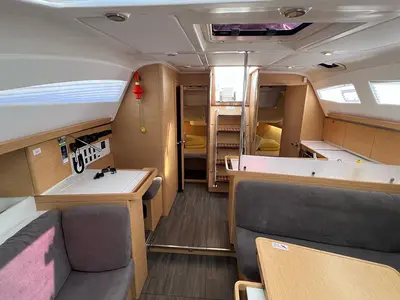 Salon of Heidi, a Elan Impression 45 sailboat at Punat, Croatia