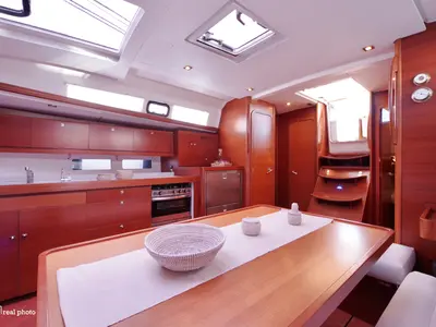 Salon of Asia, a Dufour 460 GL sailboat at Puntone di Scarlino, Italy