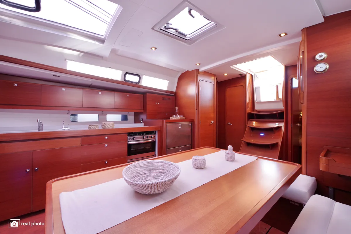 Salon of Asia, a Dufour 460 GL sailboat at Puntone di Scarlino, Italy