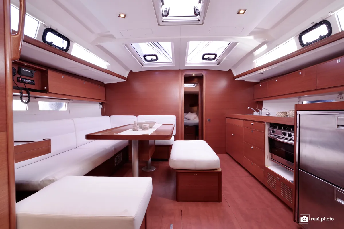 Salon of Asia, a Dufour 460 GL sailboat at Puntone di Scarlino, Italy