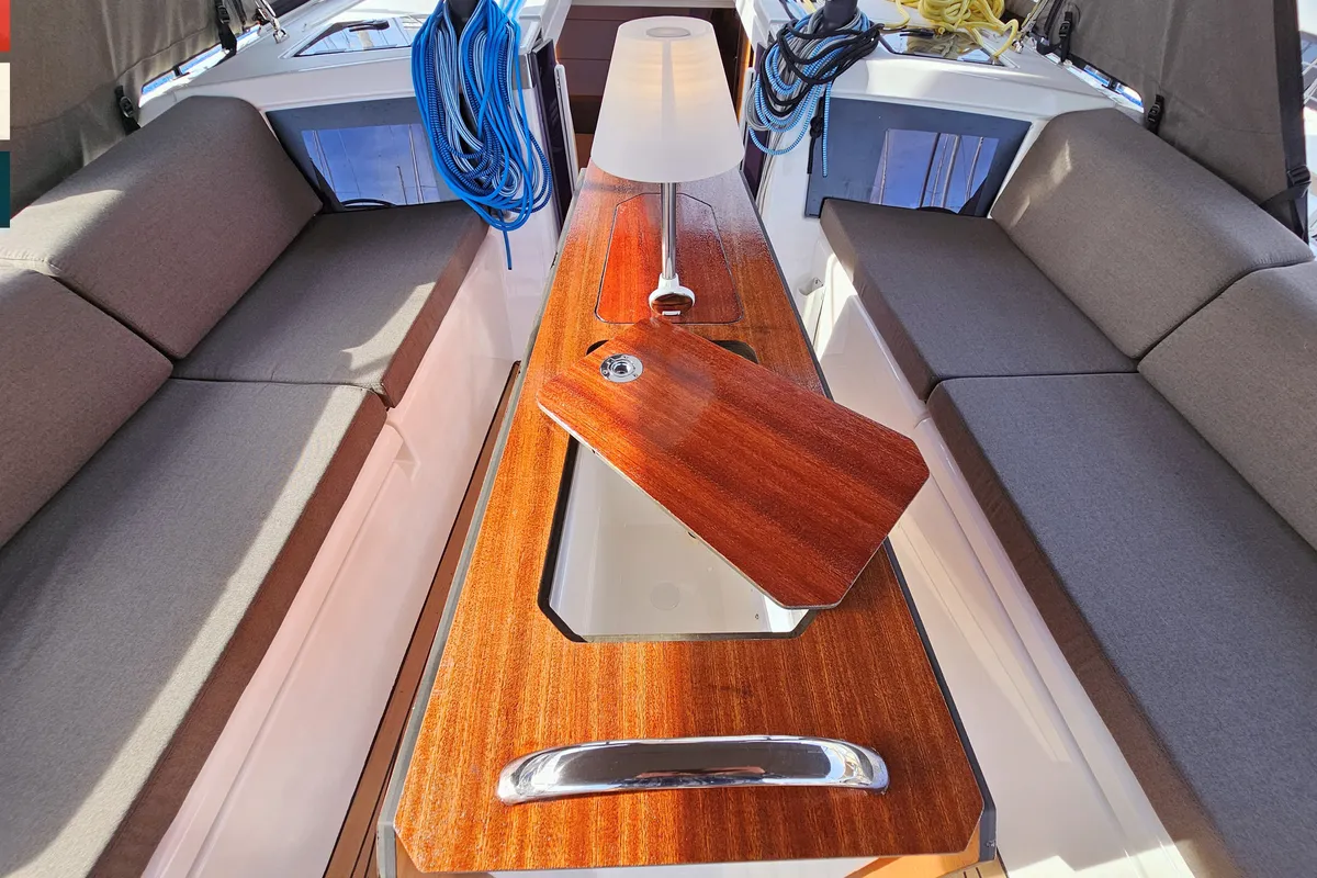 Deck of Ava (A/C & gen), a Dufour 41 sailboat at Općina Rogoznica, Croatia