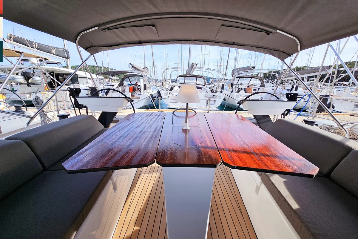 Deck of Ava (A/C & gen), a Dufour 41 sailboat at Općina Rogoznica, Croatia